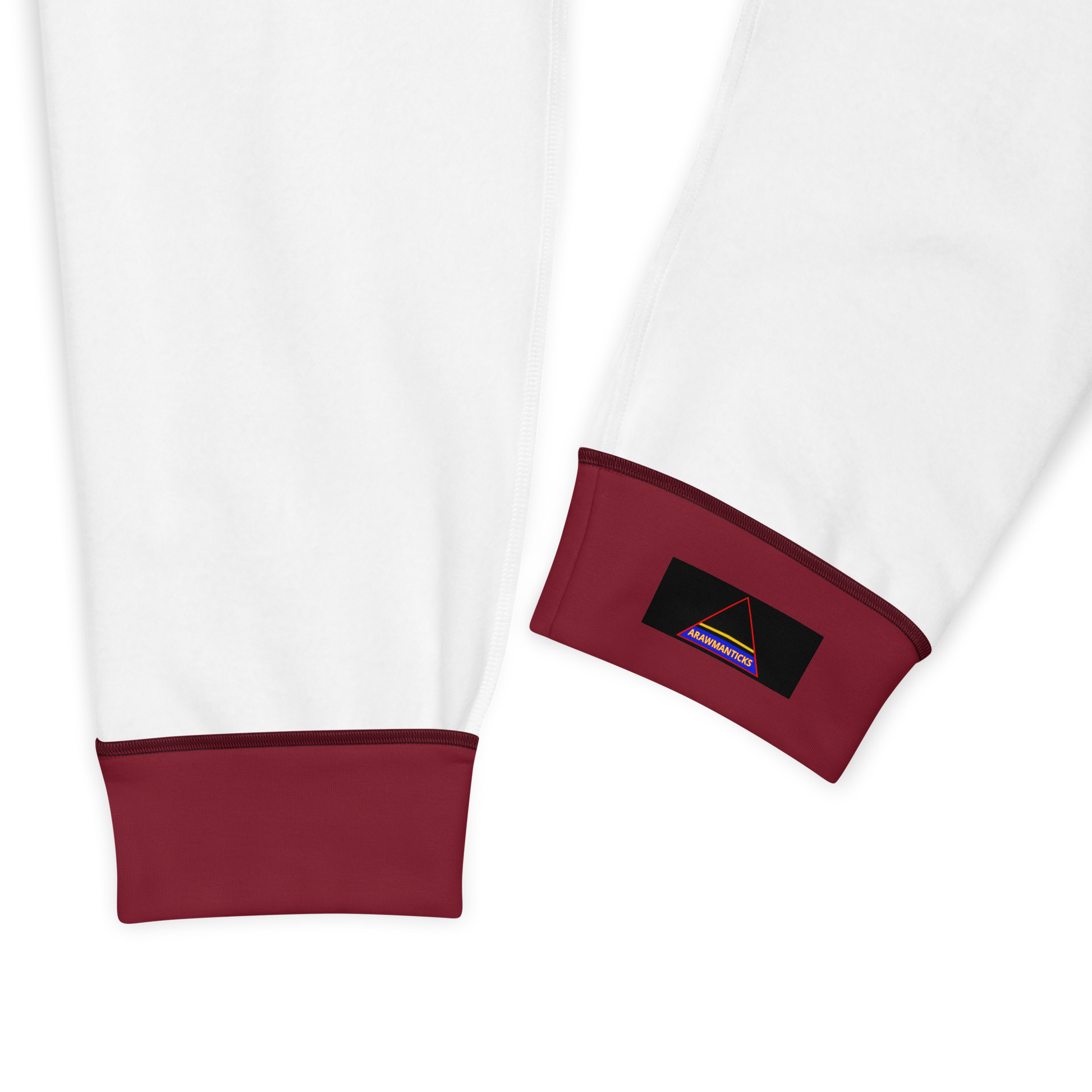 Inside Out View Showing Branding of Maroon Nightlife SOS Graphic Joggers with Multicolor Vibrant All-Over Print - ARAWMANTICKS