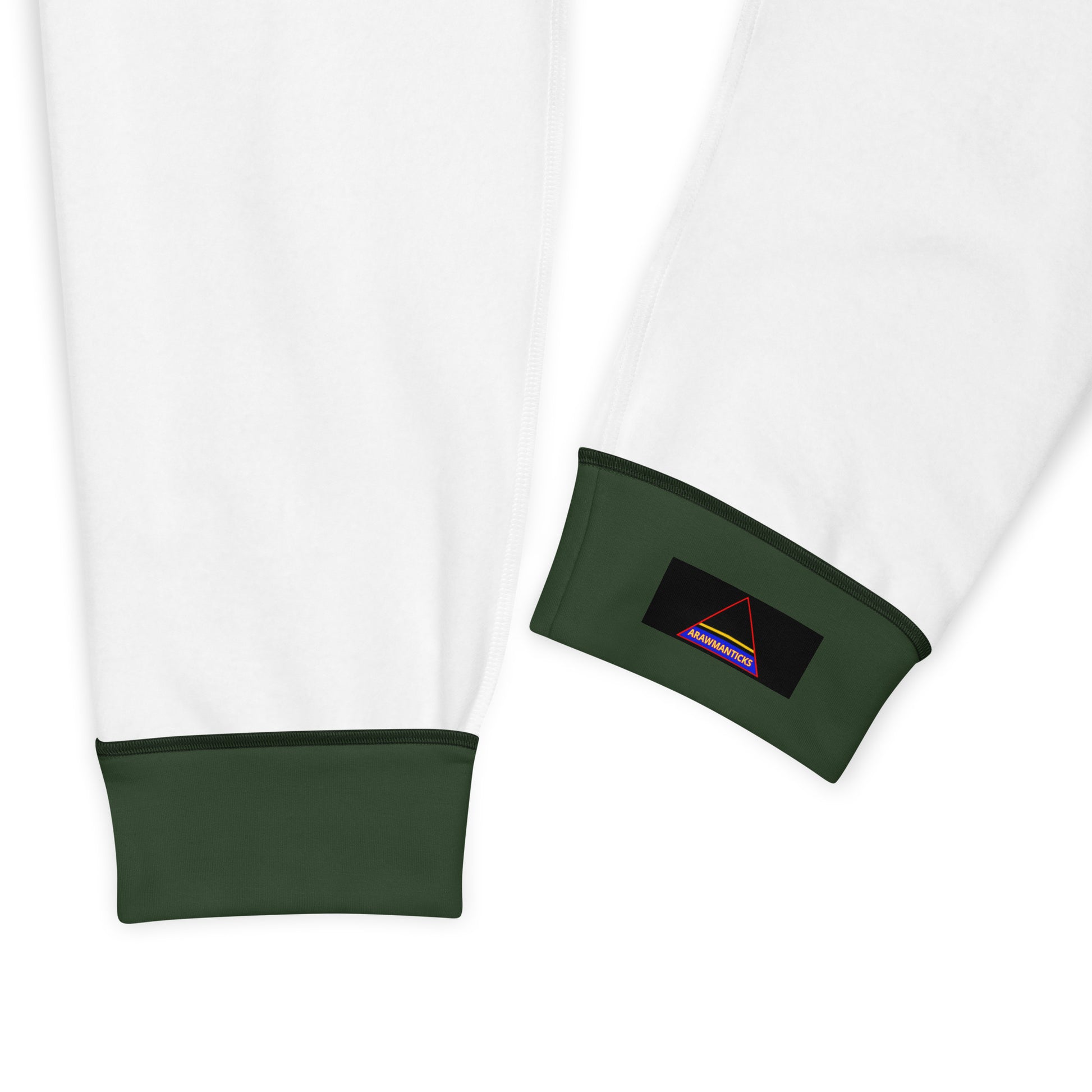 Inside Out View Showing Branding of Military Green Nightlife SOS Graphic Joggers with Multicolor All-Over Print - ARAWMANTICKS
